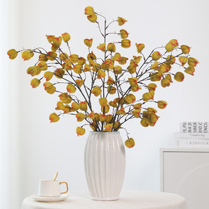Artificial Physalis Flower Arrangement Orange Silk Flowers For Home Wedding Decorations - Product Image 2