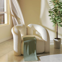 Fauteuil inclinable de salon en bouclette de style nordique, couleur crème, pour hôtel et villa