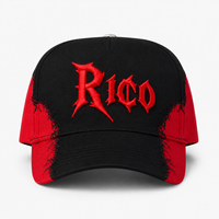 Topi Baseball Dua Warna Custom Model Distressed Bordir 3D Hip Hop Snapback Pinggiran Melengkung Lapisan Satin Streetwear Grosir OEM ODM