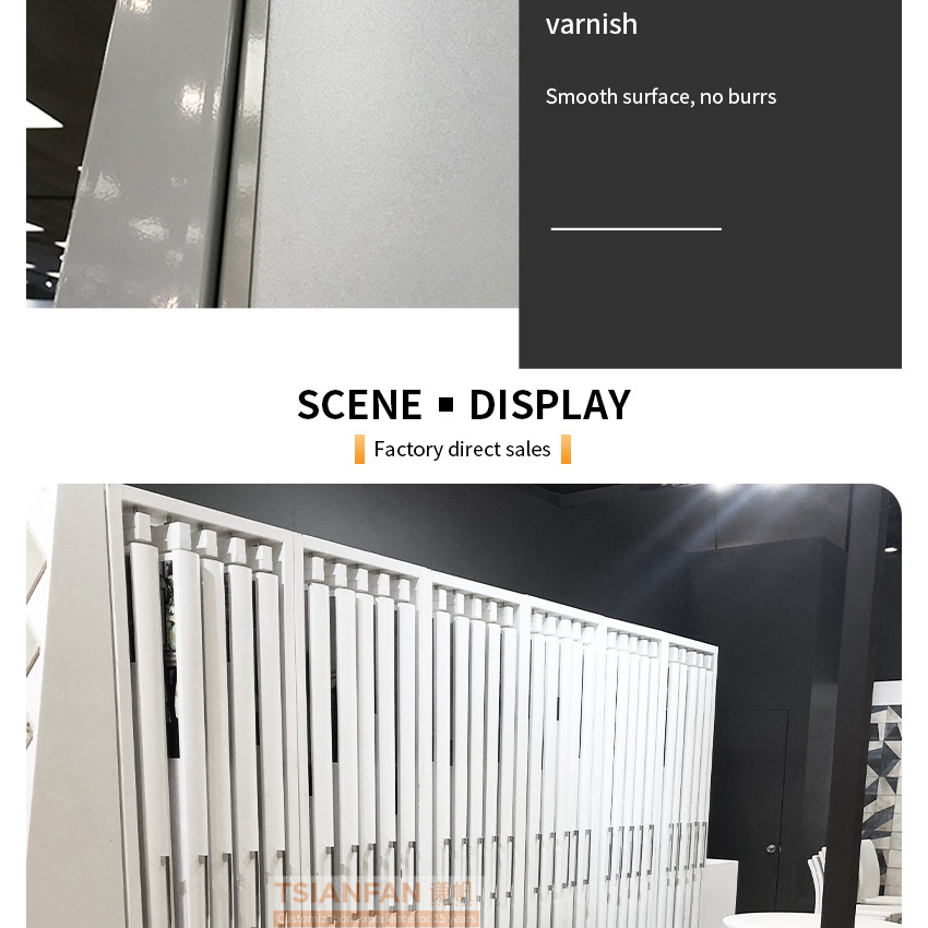 Tsianfan rotating tile rotate stone display stand design metal slab tile floor brick display case stone display rack