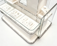 Présentoir à bijoux élégant plaqué or GZowin, de haute qualité et durable, vitrine en verre pour magasin de bijoux de luxe