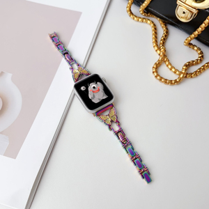 Bracelets de montre en alliage papillon pour montre 10/9/<span class=keywords><strong>8</strong></span>/7 IWatch 40/42/44/45 mm, design bracelet, boucle à pression, impression couleur intégrale - Product Image 2
