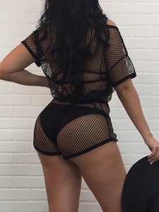 Copricostume da Spiaggia in <span class=keywords><strong>Rete</strong></span> Traforata, <span class=keywords><strong>Tuta</strong></span> Corta <span class=keywords><strong>a</strong></span> Maniche Corte, Pantaloni Bikini, Copricostume da Bagno, Abbigliamento da Spiaggia - Product Image 6