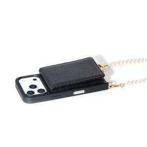 Étui de luxe en cuir véritable antichoc pour <span class=keywords><strong>iPhone</strong></span> avec compartiment magnétique détachable pour cartes et sangle bandoulière - Product Image 1