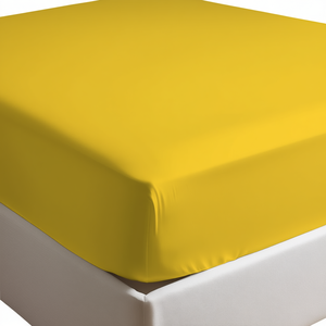 <b>Fitted</b> <b>Sheet</b> 100% Cotton Yellow German <b>Single</b> 90x200cm - Product Image 3