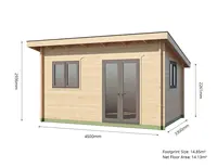 14.85m 2/160sq.ft cabina da giardino in pino massiccio/casa da giardino/ufficio da giardino