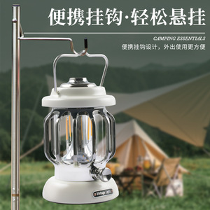 Vintage Lights <b>Camping</b> <b>Lantern</b> Rechargeable <b>Led</b> 4W Plastic Outdoor Tent Light - Product Image 5