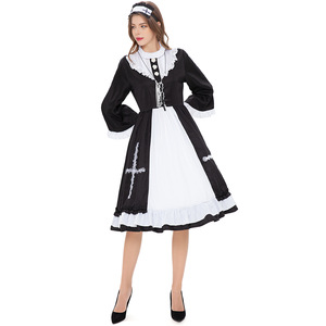 2025 Cosplay mucama disfraz Anime personaje disfraz japonés <span class=keywords><strong>Catwoman</strong></span> uniforme delantal mucama disfraz gótico Lolita vestido - Product Image 2