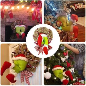 Jambes d'elfe vertes et duveteuses pour sapin <span class=keywords><strong>de</strong></span> Noël, style Grinch fantaisiste, ornement en forme <span class=keywords><strong>de</strong></span> jambes rembourrées, accessoires amusants pour fêtes <span class=keywords><strong>de</strong></span> fin d'année - Product Image 2