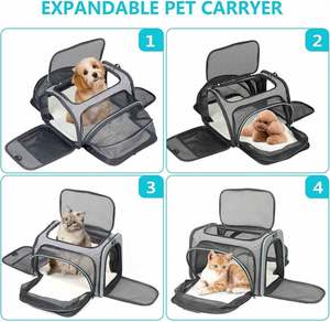 Pet Outdoor Travel <b>Shoulder</b> <b>Bags</b> 2 Sided Expandable Breathable Cat Small <b>Dogs</b> <b>Carrier</b> - Product Image 2