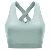 Sujetador Deportivo Ever Glow para Mujer, Súper Suave, Transpirable, con Tirantes Cruzados de Malla, de Alta Sujeción, con Logotipo Frontal, para Yoga, Fitness y Entrenamiento