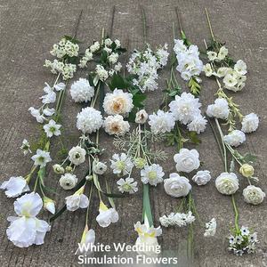 LE-234 Vente en gros 2026 Nouvelles fleurs artificielles blanches pour mariage, Hortensia, Rose, Pivoine pour la décoration extérieure de chemins - Product Image 1