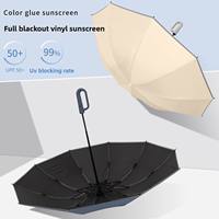 Parapluie mains libres avec logo personnalisé, parapluie pliant à ouverture automatique avec boucle annulaire, protection UV, vente en gros