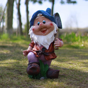 بالجملة بالحجم الطبيعي الكرتون الألياف الزجاجية الثلج الأبيض الأميرة وسبعة أقزام خرافية الراتنج تمثال جنوم صغير النحت - Product Image 4