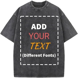 เสื้อยืดเปล่าพิมพ์ลายกราฟิกสตรีทแวร์ DTG ผ้าฝ้าย 100% หนา 250gsm ขายส่ง พร้อมฟอกสีแบบวินเทจทรงโอเวอร์ไซส์ รับสั่งทำ - Product Image 1