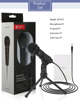 Mini microphone à condensateur portable léger, support de microphone portable, 50Hz-16kHz, prise 3,5 mm, filaire, omnidirectionnel, utilisation sur bureau, métal ABS