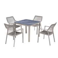 Ensemble de table et de chaises de patio pour 4 personnes en métal aluminium, table de restaurant, table de café, table d'extérieur personnalisée