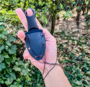 سكين جيب محمول صغير للاستخدام الخارجي مع حلقة للرقبة وشفرة ثابتة للبقاء على قيد الحياة مع غمد - Product Image 6