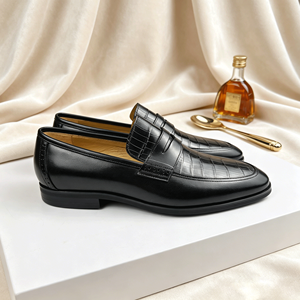 Mocasines de Cuero Genuino de Lujo para Hombre, Textura Exótica, Estilo Penny Loafer, Zapatos Formales, Ligeros y Cómodos - Product Image 6