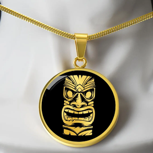 Collares con Colgante de Cara <span class=keywords><strong>Tiki</strong></span> Personalizados, Joyería Duradera de Acero Inoxidable, Regalo para Surfistas - Product Image 1