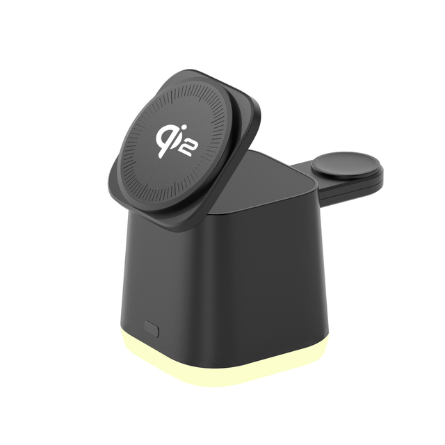 Multifunctional Qi2 Light 3 in 1 Foldable Magnetic Wireless Charger Station for iphone 15/14/13 Pro Max15/13 Pro