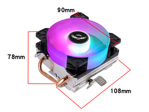 QiuzAim 90mm 조용한 2 열 구리 파이프 조명 LED <span class=keywords><strong>CPU</strong></span> 냉각 팬 3 핀 4 핀 호환 LGA 2011 X99 X79 인텔 프로세서 용 - Product Image 6
