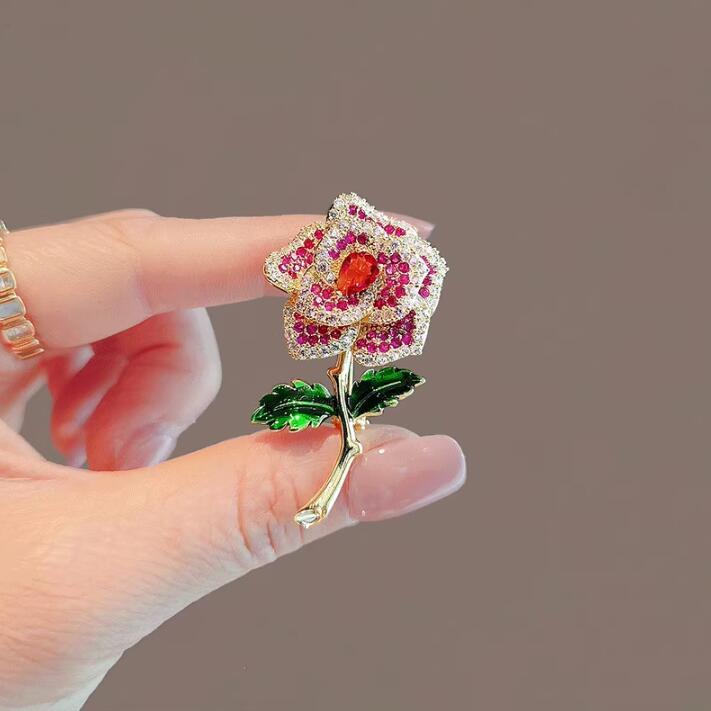 Crystal Flower Brooch Pins For Women | Alloy Rhinestone Brooch For Shawls, Dresses, Blazers - Elegant Gift - View #6