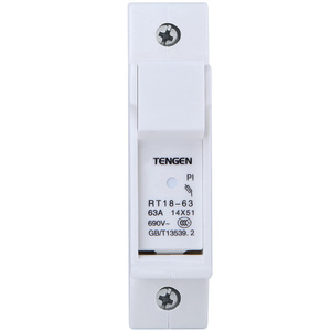 เท็นเก้น RT18-63 63A 690V ฐานฟิวส์ 1P เซรามิก แบบรางเดี่ยว - Product Image 1