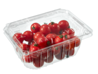 Boîte d'emballage de fruits transparente à clapet jetable PET transparent contenant de fruits à charnière C rpet