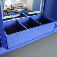 Table de toilette élégante avec fonction de levage, en cuir et avec remontoir de montre