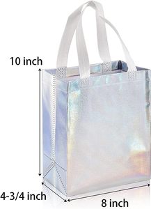 Bolsas de Compras Reutilizables Brillantes, Ecológicas, con Patrón de Diamantes, Asa Elegante, Plegables - Product Image 2