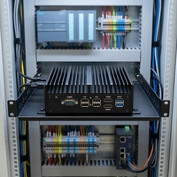PC Mini Industri Baru Tanpa Kipas 4XLAN dengan 6 Port USB Garansi 1 Tahun untuk Monitor Industri