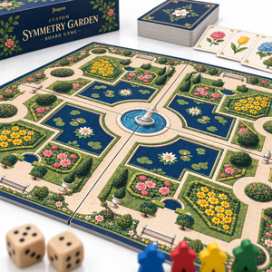 เกมกระดานเสริมทักษะ Jinayon Custom SYMMETRY GARDEN ทำจากวัสดุกระดาษและไม้ - Product Image 3