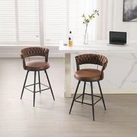 Tabouret de bar en tissu technique marron de style nordique, chaise d'îlot de cuisine pour la maison, tabouret de bar pivotant, tabouret de bar de café