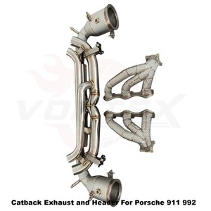 Échappement droit en acier inoxydable sans silencieux Vortex avec soupape à vide pour Porsche 911 992 Racing - Product Image 3