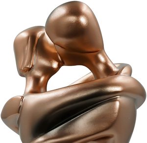 Décoration romantique passionnée embrassant homme et femme Statue Couple Sculpture - Product Image 3