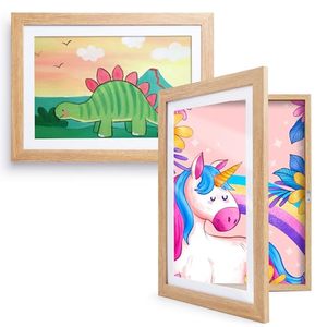 Kromapolis 2 Pezzi Cornice Rettangolare per <span class=keywords><strong>Disegni</strong></span> dei Bambini A4 in MDF Ecologico, Cornice in Legno Colorato per <span class=keywords><strong>Collage</strong></span> Fotografico Artistico - Product Image 1