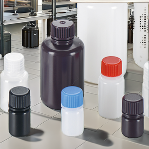 ขวดรีเอเจนต์พลาสติก HDPE สีน้ำตาลอำพัน ปากกว้าง มีขีดบอกปริมาตร ขนาด 8 มล. 15 มล. 30 มล. 60 มล. 125 มล. 250 มล. 500 มล. 1000 มล. สำหรับใช้ในห้องปฏิบัติการ - Product Image 2