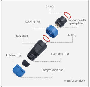SP13航空プラグIP67防水女性プラグパネルマウントソケットワイヤーケーブルコネクタ2 <span class=keywords><strong>3</strong></span> 4 5 6 7 9ピン - Product Image 4