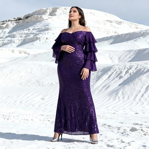Robe Abaya en polyester brodée de paillettes de qualité supérieure pour femmes musulmanes, élégante pour les soirées et les fêtes, vente en gros personnalisée - Product Image 2