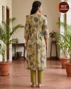 Export Quality Modern Women's Cotton Blend Quick Dry Embossed/Digital Printed Elegant Design Kurta/<b>Kurti</b> for Party Casual Wear - Product Image 4