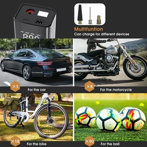 Compressor de Ar Elétrico para Carro, Bomba Infladora de Pneus com Lâmpada LED, Bomba Inflável Portátil para Pneus de Moto e Bicicleta - Product Image 6