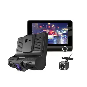 3 kanal Dash kamera 1080p kamera araba Video kaydedici Dashcam ön ve arka kamera ile gece görüş Dvr araba taksi