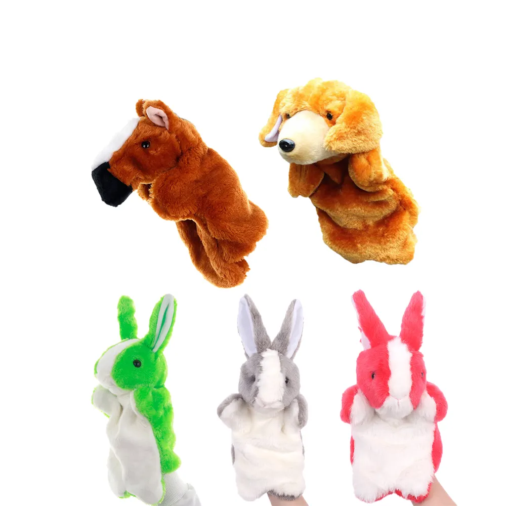 Baby Plüschtiere Handpuppe Hase Tier Familie Finger puppe Kaninchen Rollenspiel Tell Story Stoff puppe Lernspiel zeug