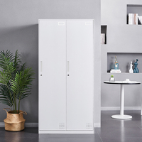 Armoire de rangement moderne personnalisée pour bureau et chambre, 2 portes, en métal et acier, grande taille, blanche, pour vêtements