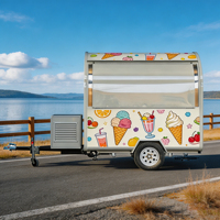 Remorque alimentaire et boissons entièrement équipée de 7,2 pieds, bar mobile, remorque à crème glacée et café, chariot à boissons de rue au design personnalisé, CE DOT