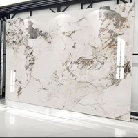 Panneau mural en marbre brillant avec revêtement UV 1220x2440mm, panneau mural en PVC imitation marbre pour décoration intérieure