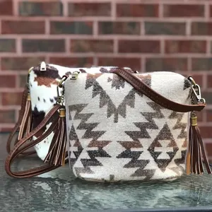 Groothandel Custom Mode Westerse Bag Crossbody Purse Koe Print Schoudertas Vrouwen