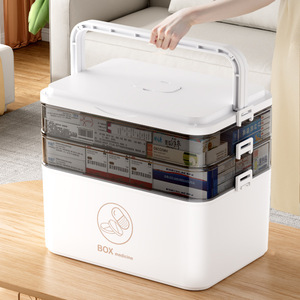 Boîte à médicaments transparente en PP à grande capacité à 3 étages pour le stockage d'urgence de médicaments à domicile et au bureau - Product Image 6