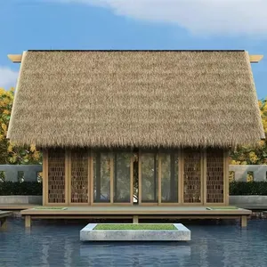 Bali Palapa Huts Techo Paneles de paja de plástico Hojas de techo Precio de bajo costo por metro cuadrado para Tiki Bar